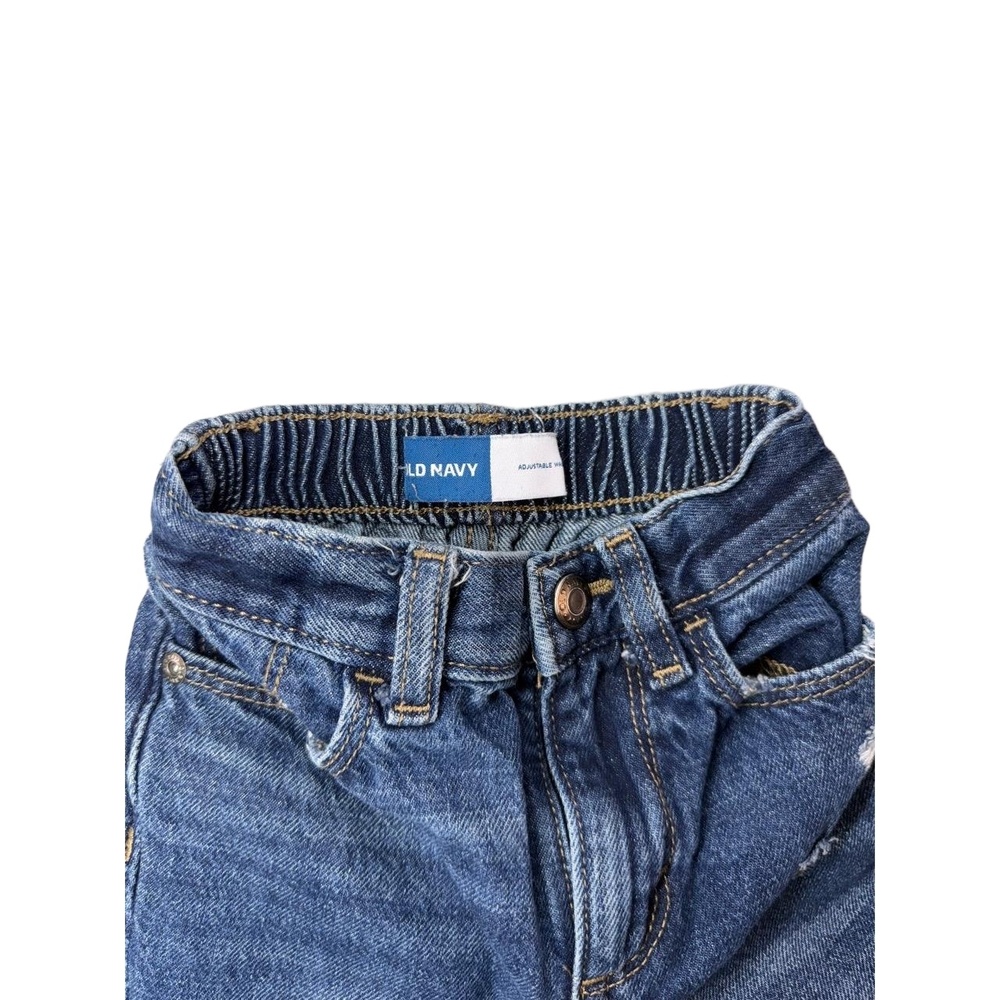Old Navy Jeans 18-24M Unisex Blue Distressed Button Fly Elastic Waistband Cotton - Picture 4 of 6